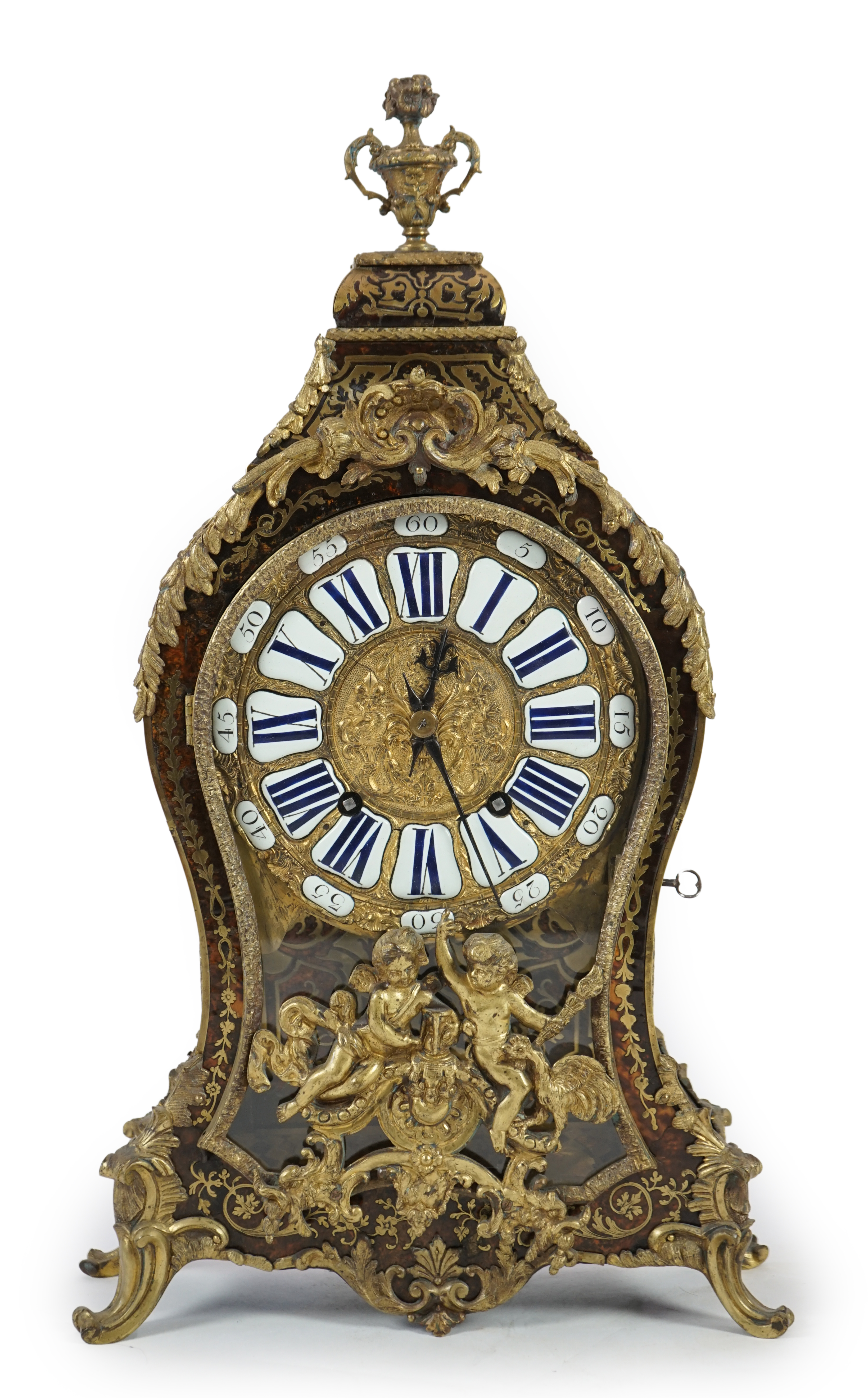 A Louis XV boulle work bracket clock